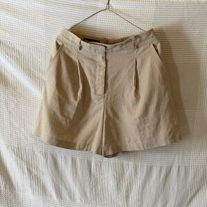 Zara Linen Blend High-Waist Bermuda Shorts